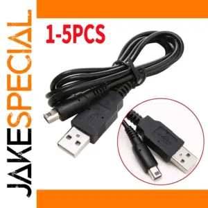 Black USB Charger Cable for Nintendo Devices 100cm