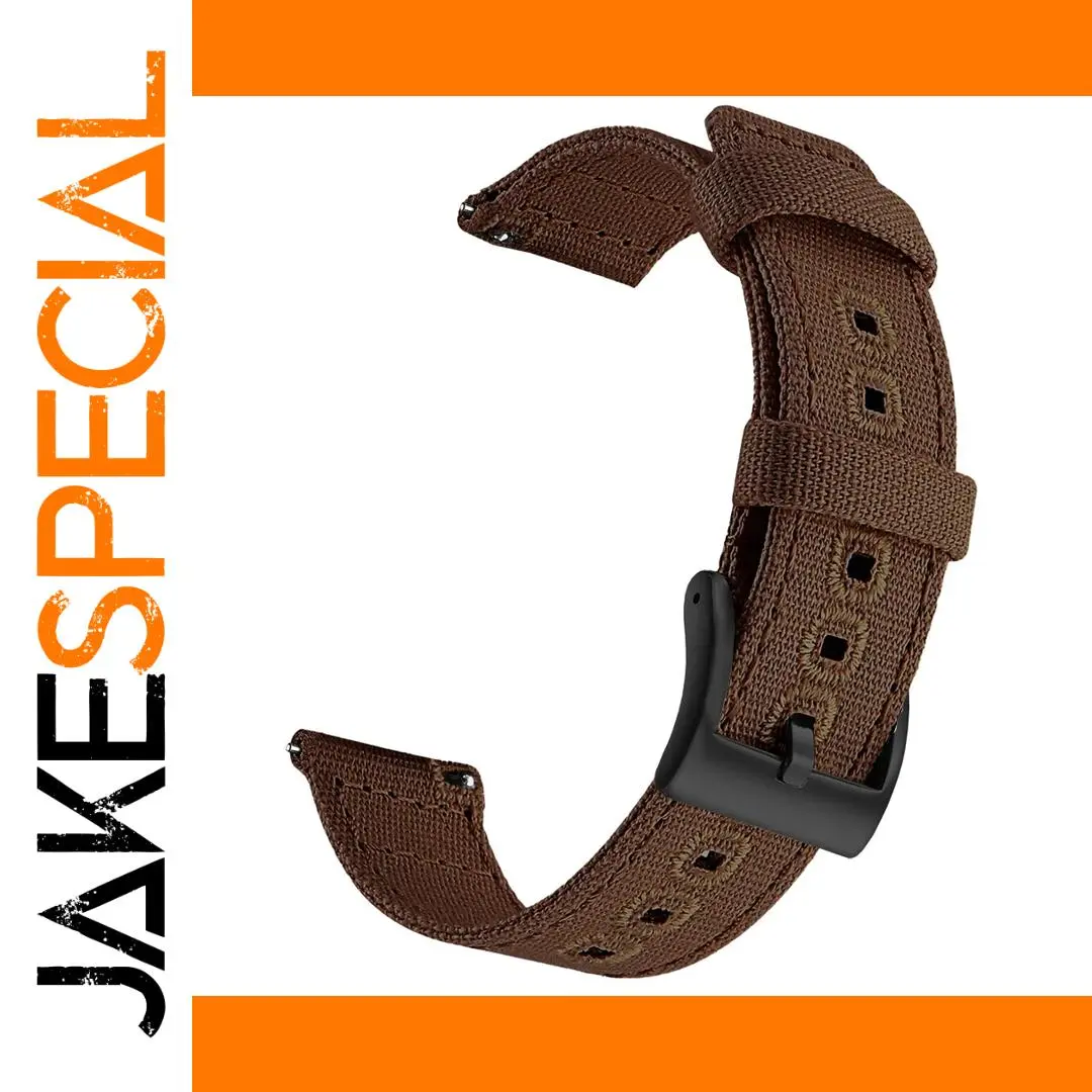 Coffee Canvas Quick Release Watch Band 22mm 1 Coffee Canvas Quick Release Watch Band 22mm