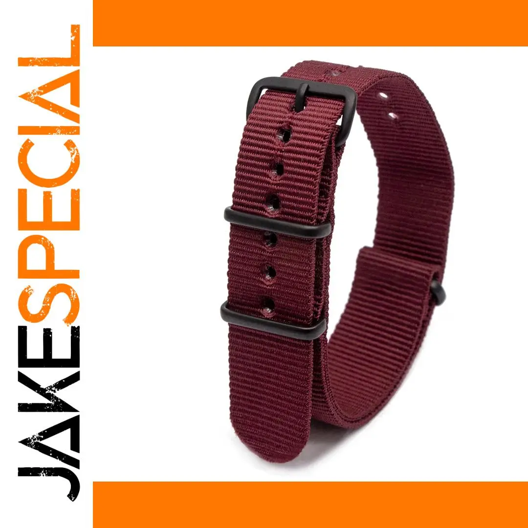Maroon Nylon Watch Strap 18mm 20mm 22mm 24mm 1 Maroon Nylon Watch Strap 18mm 20mm 22mm 24mm