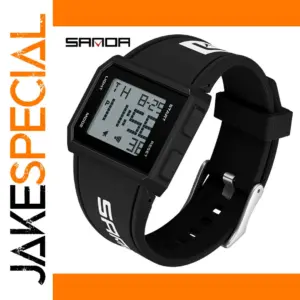 SANDA 9003 Digital Sports Watch in Black/White