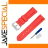 Vibrant Red Silicone Watch Band - 20mm to 26mm