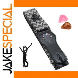 Chevron Pattern Guitar Strap with Picks