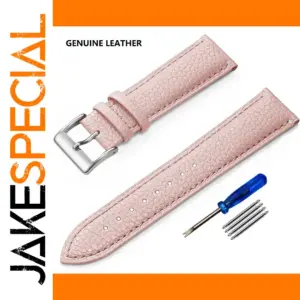 Genuine Pink Leather Watch Band 12-24mm Sizes