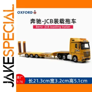 Diecast Oxford 1:76 Benz-JCB Low Loader Model