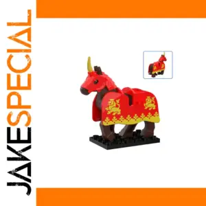 Medieval Red Horse Building Block Figure 4.5cm
