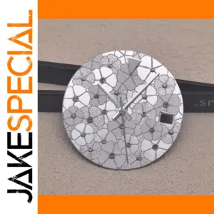 28.5mm Floral Watch Dial with Silver Hands