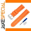 Vibrant Orange Silicone Watch Band 20-26mm