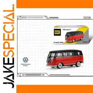Volkswagen T1 Diecast Model in Red 1:64 Scale
