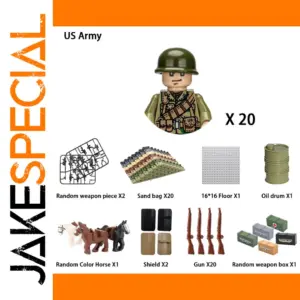 24pcs WW2 Military Minifigures and Accessories