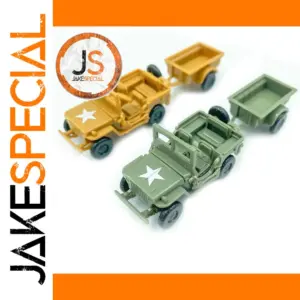 1/72 Scale US Willys Jeep Model with Trailer