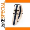Beige and Navy Nylon Watch Strap 18-24mm