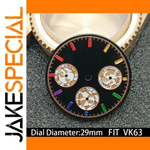 VK63 29mm Black Dial with Colorful Sub-Dials
