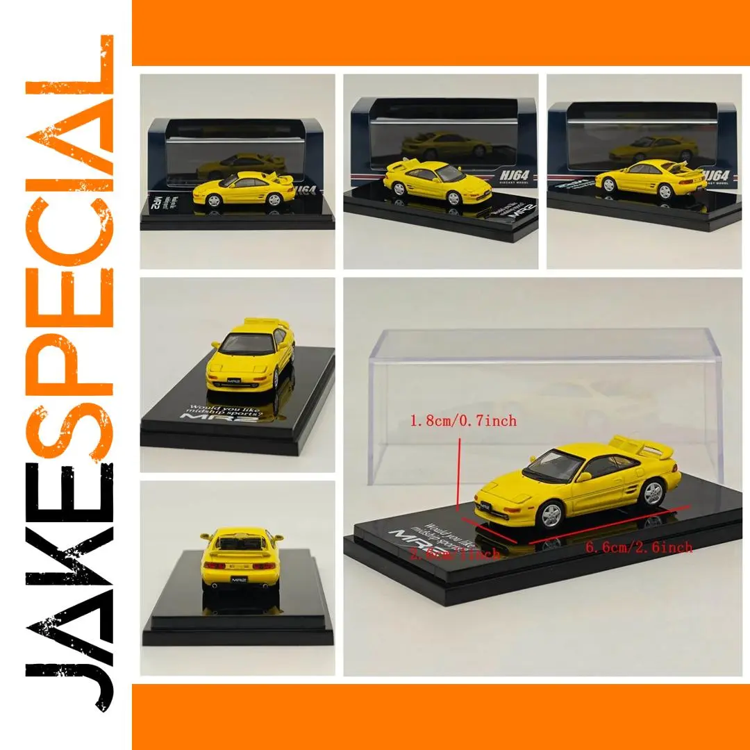 1993 Toyota MR2 SW20 Diecast Model Yellow 1 1993 Toyota MR2 SW20 Diecast Model Yellow