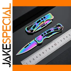 Rainbow Metallic Folding Survival Knife