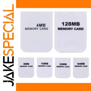 5 Pack White Memory Cards for Nintendo Wii GC