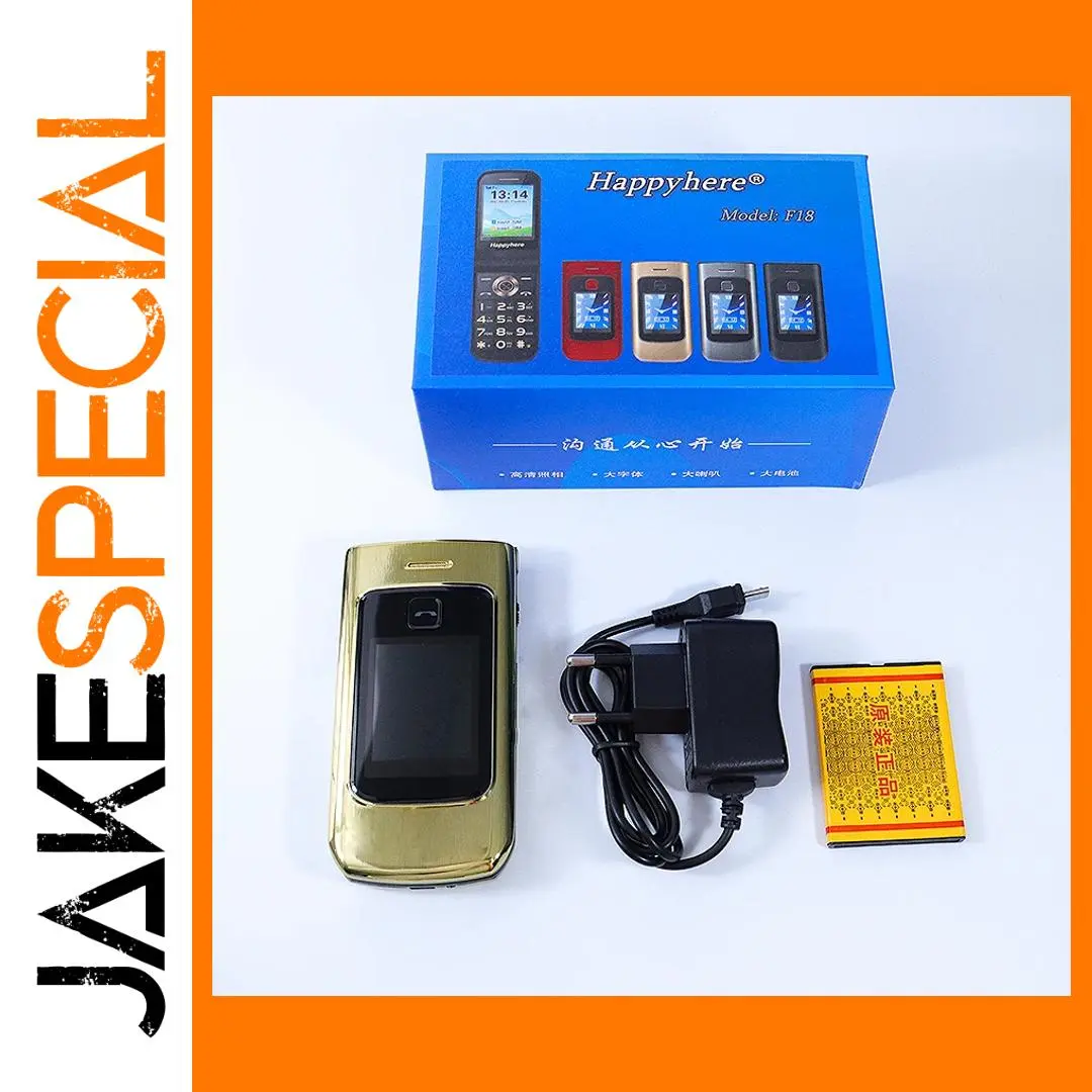 Happyhere F18 Flip Mobile Phone Gold Edition 1 Happyhere F18 Flip Mobile Phone Gold Edition