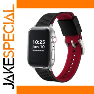 Apple Watch Silicone Strap Black and Red 22cm