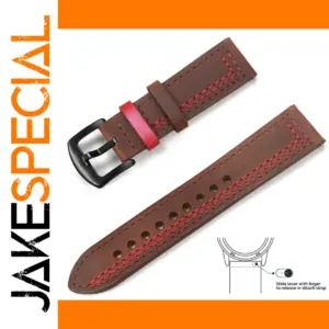 Vintage Genuine Leather Watchband 22cm Dark Brown