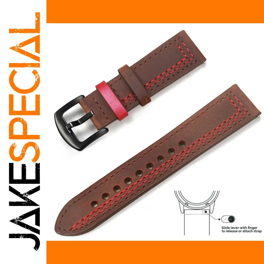 Vintage Genuine Leather Watchband 22cm Dark Brown 1 Vintage Genuine Leather Watchband 22cm Dark Brown