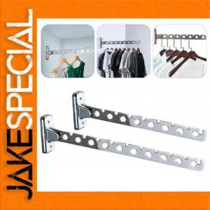 Stainless Steel Foldable Clothes Rack 6-10 Holes
