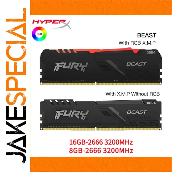 HyperX FURY BEAST DDR4 RAM 8GB 16GB 2666MHz 3200MHz