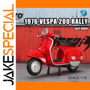 Classic Red 1976 Vespa 200 Rally Model 1:18