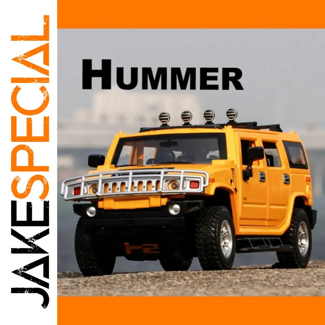 1:24 Diecast Hummer H2 Alloy Model Yellow 1 1:24 Diecast Hummer H2 Alloy Model Yellow