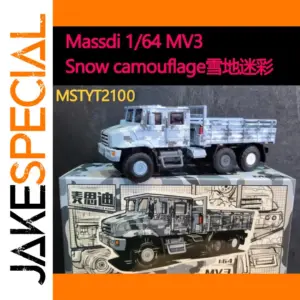 MASSDI 1/64 Scale Snow Camouflage Truck Model