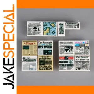 Newspaper Print Tiles for Lego-Compatible Builds