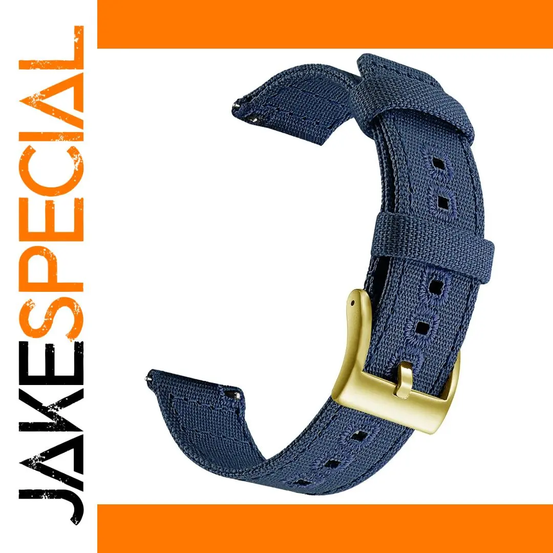 Navy Blue Canvas Quick Release Watch Band 20-22mm 1 Navy Blue Canvas Quick Release Watch Band 20-22mm