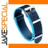 Navy Blue and Turquoise Nylon Watch Band 20mm 22mm