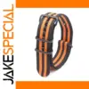 Sporty Nylon Watch Strap with Black Orange Stripes
