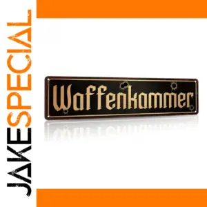 Vintage Metal Road Sign Waffenkammer 40x10cm