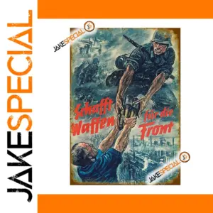 Vintage WWII Propaganda Metal Sign 12x8 Inches