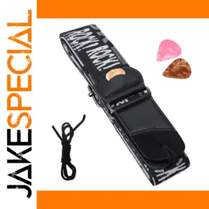 Rock Pattern Adjustable Guitar Strap with Picks