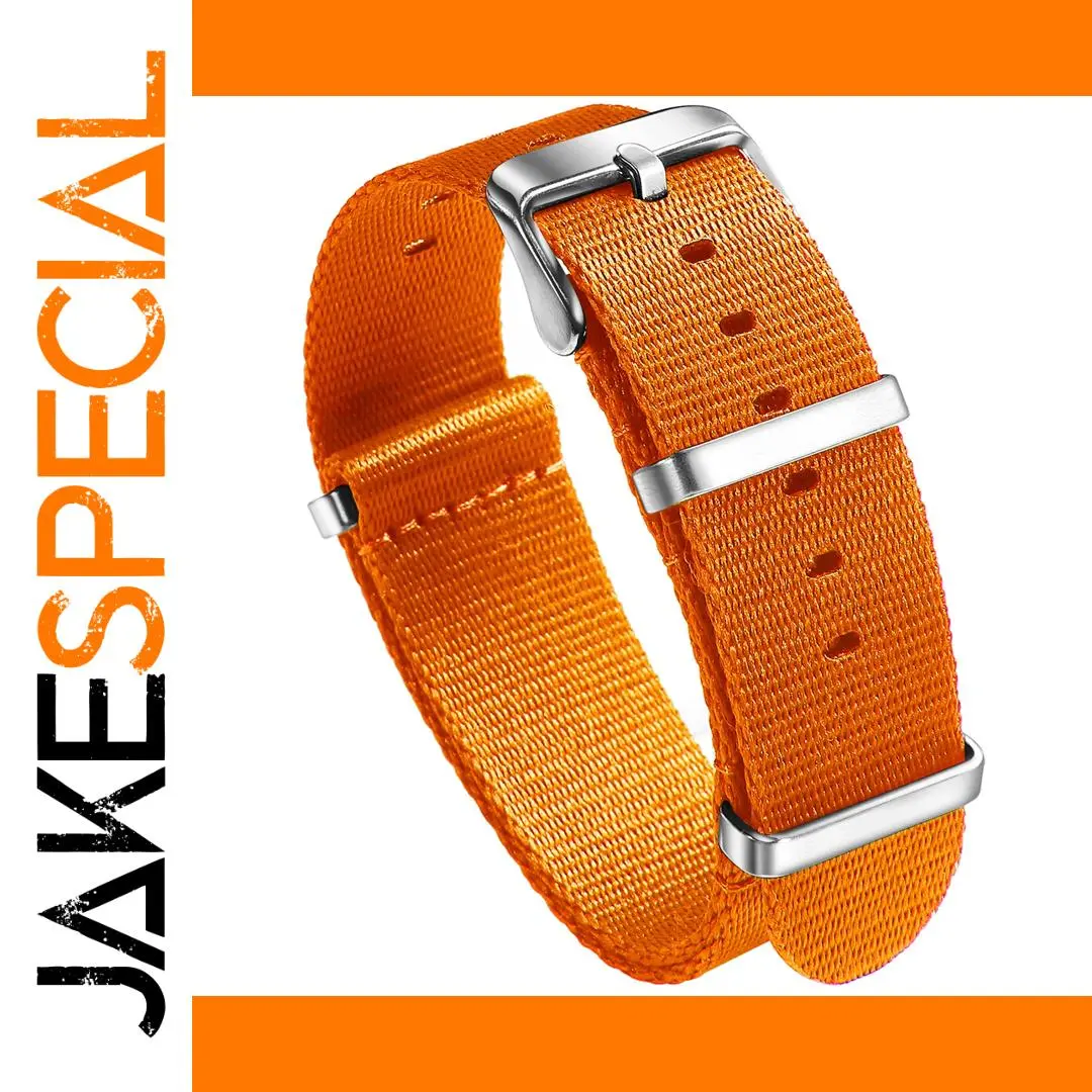 Vibrant Orange Nylon Watch Band 20mm 22mm 1 Vibrant Orange Nylon Watch Band 20mm 22mm