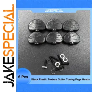 6 Piece Black Plastic Guitar Tuning Pegs Set