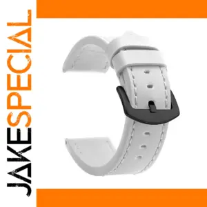 Minimalist White Leather Watch Strap 18-24mm