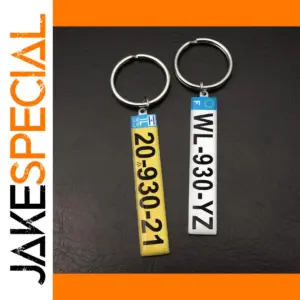 Personalized Car Number Plate Keychain Set