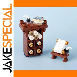 Miniature Scene with Scroll Table and Bottles