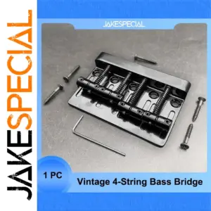 Vintage 4-String Bass Guitar Bridge Black Zinc
