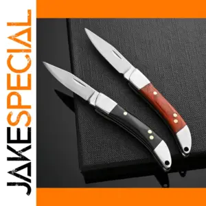 Stainless Steel Pocket Knife with Wooden Handle