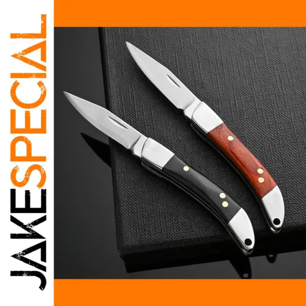 Stainless Steel Pocket Knife with Wooden Handle