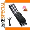 Checkerboard Guitar Strap with Picks and Security Cord