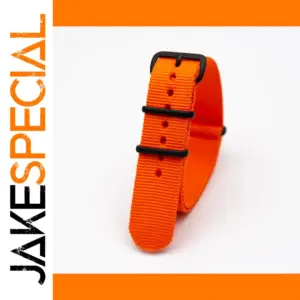 Orange Fabric Watch Strap with Black Buckle