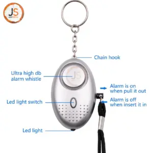 Black 130dB Personal Safety Alarm with Accessories 8 378306f24c184f74a20c5120 with overlay