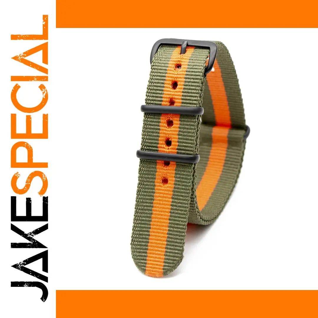 Nylon Watch Strap with Black Buckle - 18-24mm 1 Nylon Watch Strap with Black Buckle - 18-24mm
