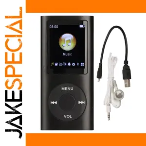 Sleek Black Portable MP3 Player with LCD Screen