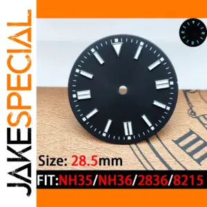 28.5mm Black Luminous Watch Dial for NH35/8215