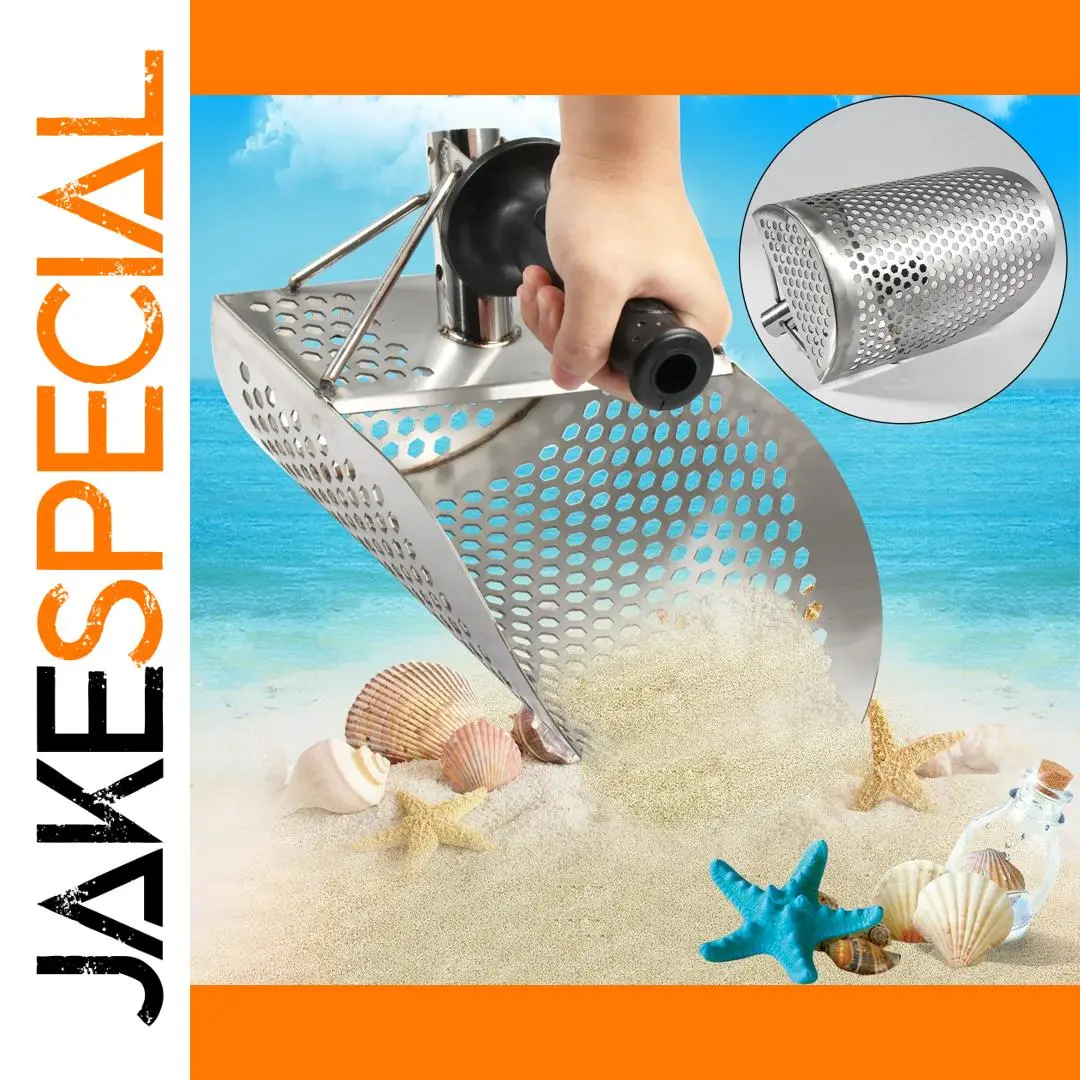 Stainless Steel Sand Scoop for Metal Detecting 1 Stainless Steel Sand Scoop for Metal Detecting